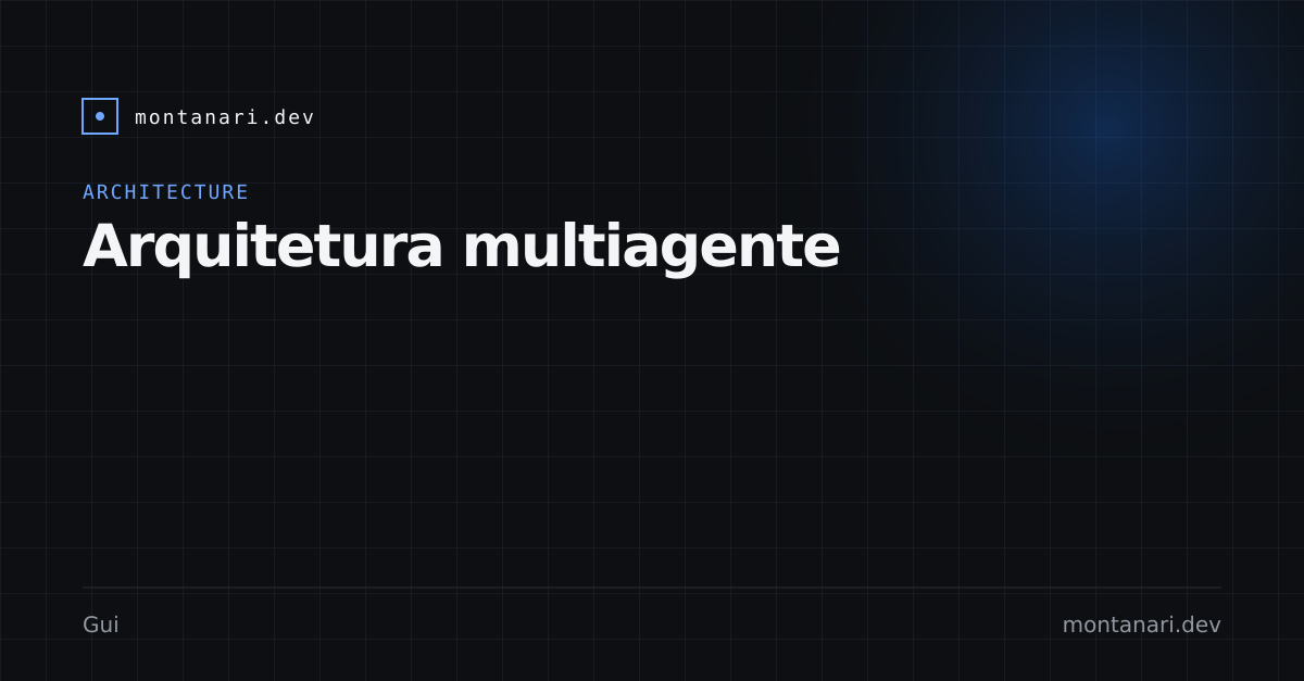 Capa da arquitetura multiagente do montanari.dev