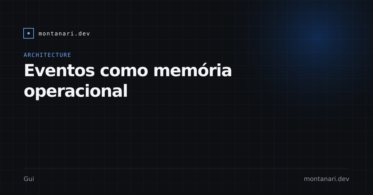 Capa de Eventos como memória operacional