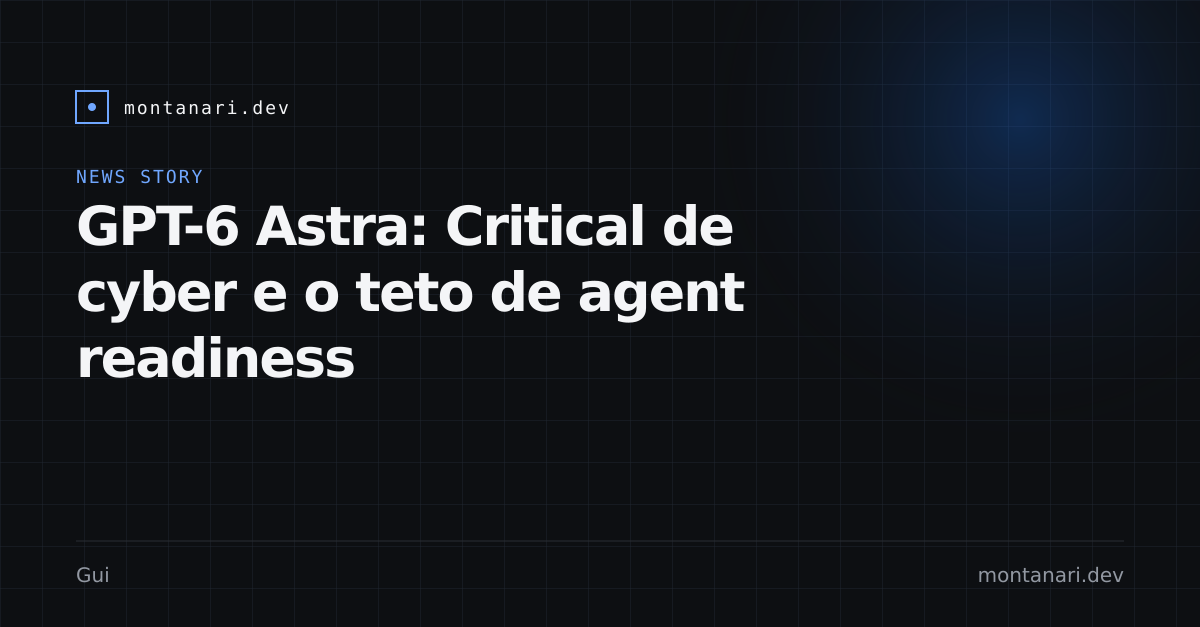 Capa de GPT-6 Astra: Critical de cyber e o teto de agent readiness