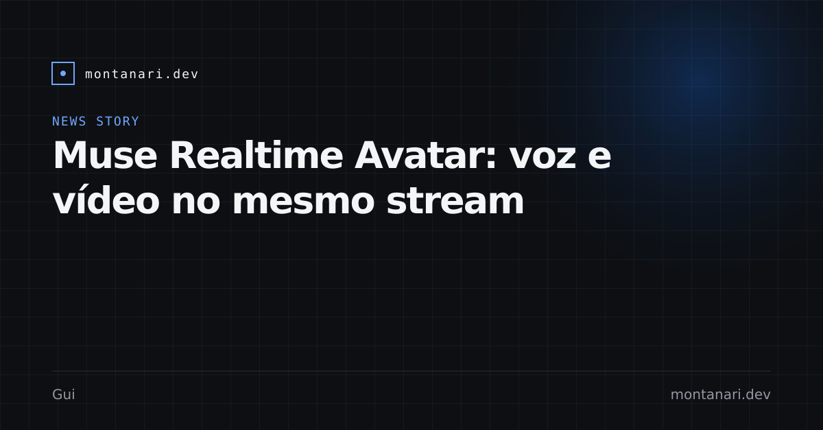 Capa de Muse Realtime Avatar: embodiment em cerca de 870 ms