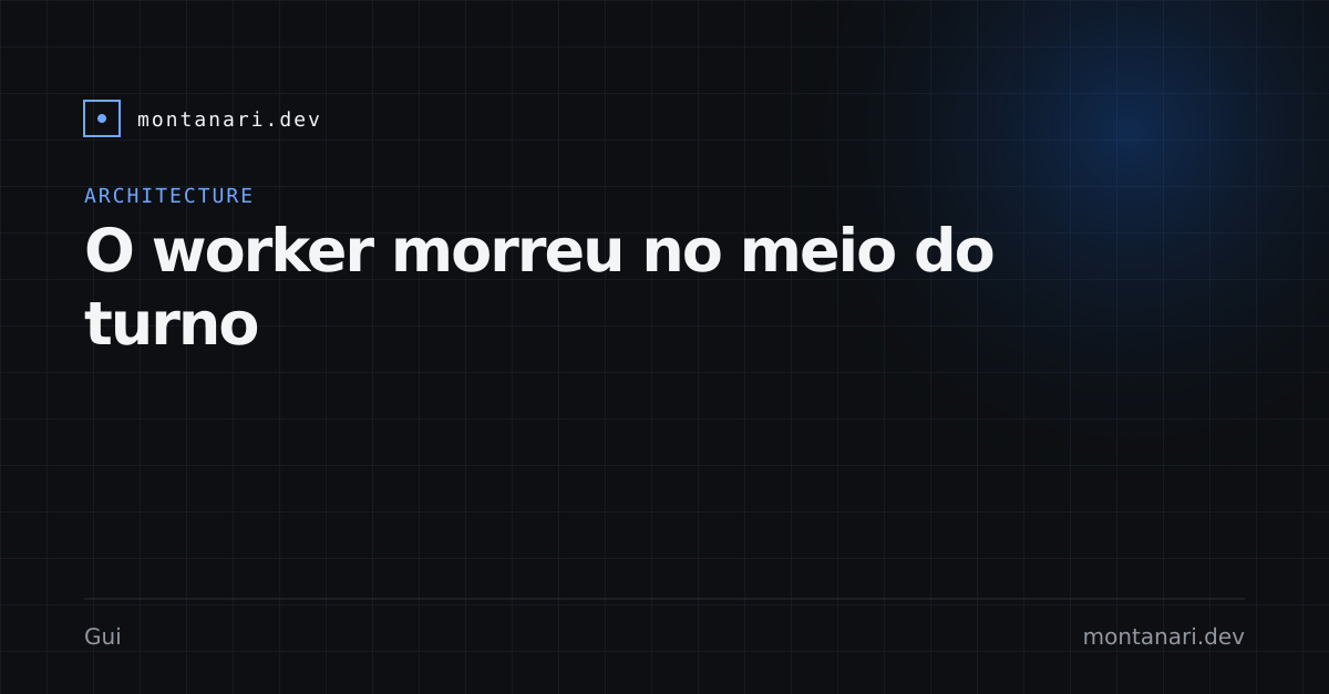 Worker cai no meio do turno; execução fica RUNNING com checkpoint parcial; reaper com heartbeat move para PENDING e outra réplica retoma