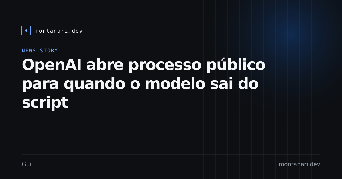 Capa de OpenAI: framework de reporte de misalignment e seis cases inaugurais